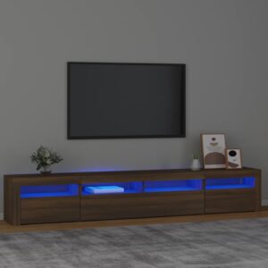 Έπιπλο Τηλεόρασης με LED Καφέ Δρυς 240x35x40 εκ.