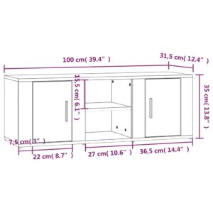 Έπιπλο Τηλεόρασης Γυαλ. Λευκό 100x31