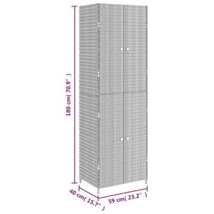 Ντουλάπι Αποθήκευσης Κήπου Μαύρο 59x40x180 εκ. από Συνθ. Ρατάν