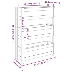 Ζαρντινιέρα Λευκή 77x25x104