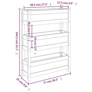 Ζαρντινιέρα Καφέ Μελί 77x25x104