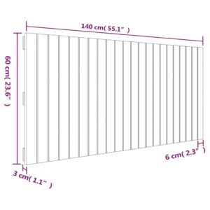 Κεφαλάρι Επιτοίχιο 140x3x60 εκ. από Μασίφ Ξύλο Πεύκου