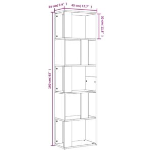 Βιβλιοθήκη Γκρι Sonoma 45 x 24 x 160 εκ. από Επεξεργασμένο Ξύλο