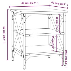 Βοηθητικό Τραπέζι Μαύρο 40x42x50 εκ. από Επεξεργασμένο Ξύλο