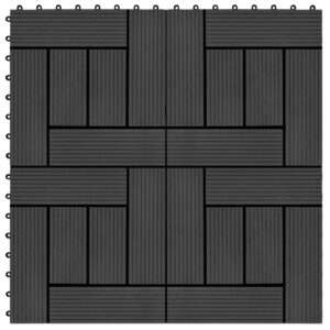 Πλακάκια Deck 11 τεμ. Μαύρα 30 x 30 εκ. 1 μ² από WPC