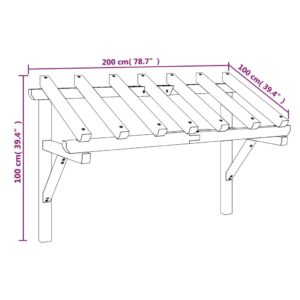 Στέγαστρο Πόρτας 200 x 100 x 100 εκ. από Ξύλο Πεύκου