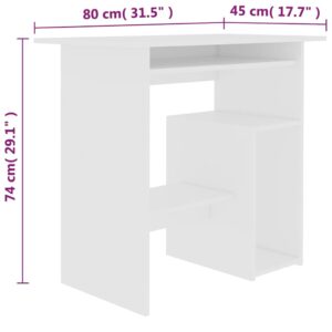 Γραφείο Λευκό 80 x 45 x 74 εκ. από Μοριοσανίδα