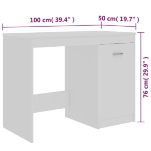 Γραφείο Λευκό 100 x 50 x 76 εκ. από Μοριοσανίδα