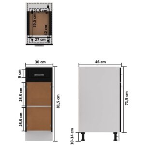 Ντουλάπι με Συρτάρι Μαύρο 30x46x81