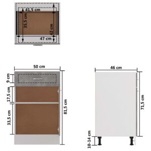 Ντουλάπι με Συρτάρι Γκρι Σκυροδέματος 50x46x81