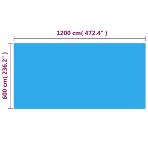 Κάλυμμα Πισίνας Ορθογώνιο Μπλε 1200x600 εκ. από Πολυαιθυλένιο