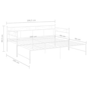 Πλαίσιο για Καναπέ - Κρεβάτι Λευκό 90 x 200 εκ. Μεταλλικό