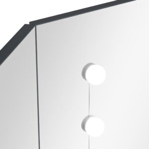 Μπουντουάρ Γωνιακό με LED Γκρι 111 x 54 x 141