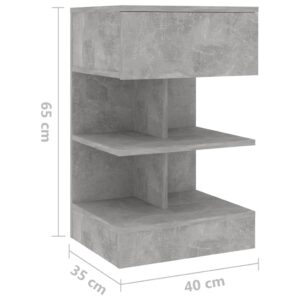 Κομοδίνα 2 τεμ. Γκρι Σκυροδέματος 40 x 35 x 65 εκ.