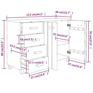 Συρταριέρα Λευκή 113 x 40 x 80 εκ. από Μασίφ Ξύλο Πεύκου