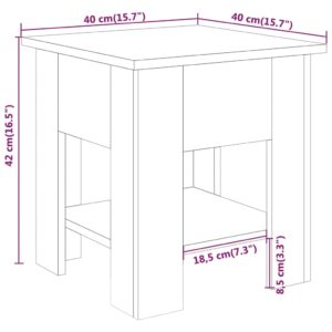 Τραπεζάκι Σαλονιού Γκρι Σκυρ. 40 x 40 x 42εκ από Συνθετικό Ξύλο