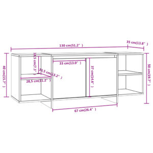 Έπιπλο Τηλεόρασης Γκρι Sonoma 130x35x50 εκ. από Μοριοσανίδα