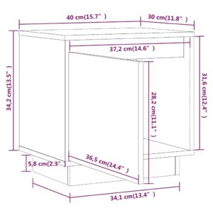 Κομοδίνα 2 τεμ. 40 x 30 x 40 εκ. από Μασίφ Ξύλο Πεύκου