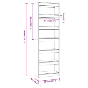 Βιβλιοθήκη/Διαχωριστικό Χώρου Μαύρο 60 x 30 x 198 εκ.