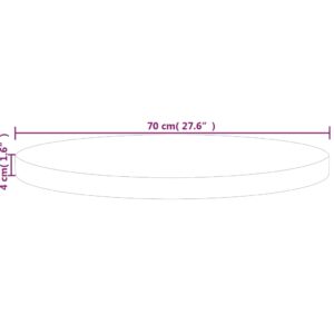 VidaXL Τραπέζι Στρογγυλό Ø70x4 εκ. Ακατέργαστο Μασίφ Ξύλο Δρυς