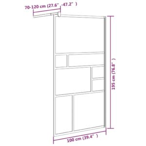 Διαχωριστικό Ντουζιέρας Λευκό 100 x 195 εκ. από Γυαλί ESG