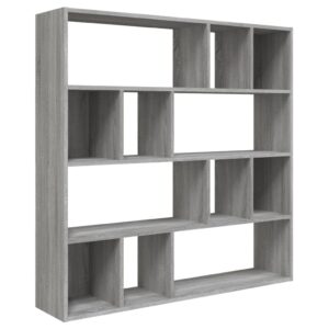 Βιβλιοθήκη Γκρι Sonoma 110x24x110 εκ. από Επεξεργασμένο Ξύλο