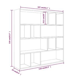 Βιβλιοθήκη Γκρι Sonoma 110x24x110 εκ. από Επεξεργασμένο Ξύλο