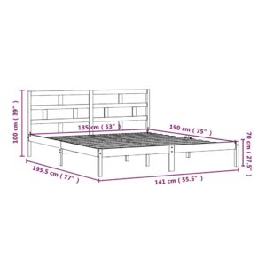 Πλαίσιο Κρεβατιού Μελί 135 x 190 εκ Ξύλο Πεύκου 4FT6 Double