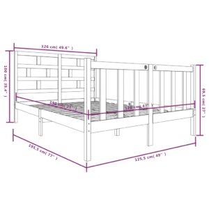 Πλαίσιο Κρεβατιού Γκρι 120x190 εκ. Μασίφ Πεύκο 4FT Small Double