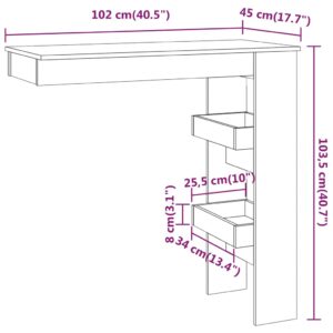 Τραπέζι Μπαρ Τοίχου Γκρι Sonoma 102x45x103