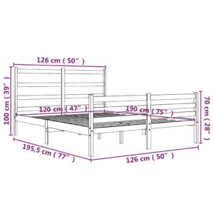 Πλαίσιο Κρεβατιού Λευκό 120x190εκ Ξύλο Πεύκου 4FT Small Double