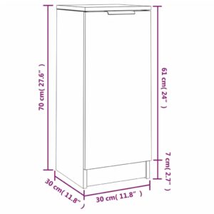 Ντουλάπια 2 τεμ. Γκρι Σκυροδέματος 30x30x70 εκ. Επεξεργ. Ξύλο