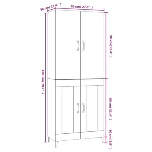 Ντουλάπι Sonoma δρυς 70x34x180 cm από Επεξεργασμένο Ξύλο