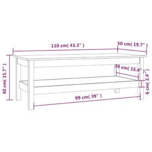 Τραπεζάκι Σαλονιού Καφέ Μελί 110x50x40 εκ. Μασίφ Ξύλο Πεύκου