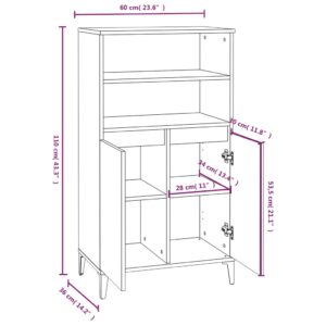 Ντουλάπι Καφέ Δρυς 60 x 36 x 110 εκ. από Επεξεργασμένο Ξύλο