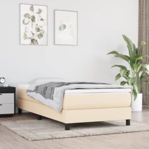 Πλαίσιο Κρεβατιού Boxspring Κρεμ 90 x 200 εκ. Υφασμάτινο