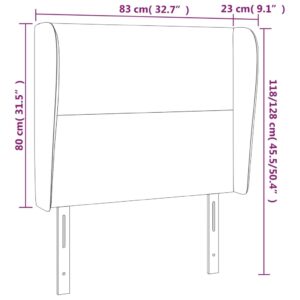 Κεφαλάρι με Πτερύγια Σκούρο Καφέ 83x23x118/128 εκ. Υφασμάτινο