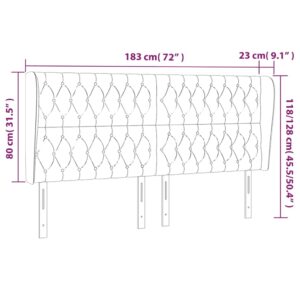 Κεφαλάρι με Πτερύγια Ανοιχτό Γκρι 183x23x118/128 εκ. Βελούδινο