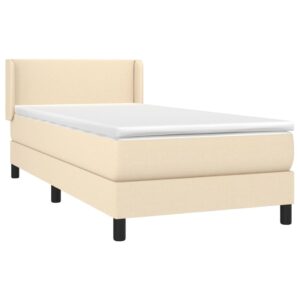 Κρεβάτι Boxspring με Στρώμα Κρεμ 90x200 εκ.Υφασμάτινο