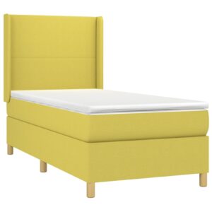 Κρεβάτι Boxspring με Στρώμα Πράσινο 80 x 200 εκ. Υφασμάτινο