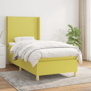 Κρεβάτι Boxspring με Στρώμα Πράσινο 80 x 200 εκ. Υφασμάτινο