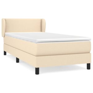 Κρεβάτι Boxspring με Στρώμα Κρεμ 90x200 εκ.Υφασμάτινο