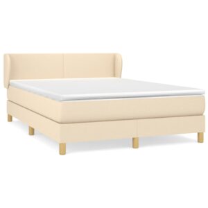 Κρεβάτι Boxspring με Στρώμα Κρεμ 140x200 εκ. Υφασμάτινο