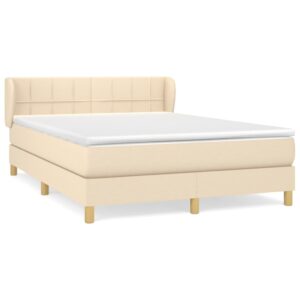 Κρεβάτι Boxspring με Στρώμα Κρεμ 140x200 εκ. Υφασμάτινο