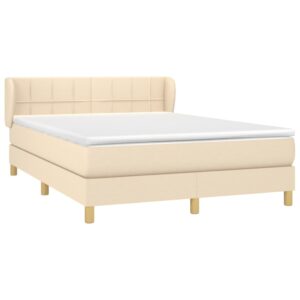 Κρεβάτι Boxspring με Στρώμα Κρεμ 140x200 εκ. Υφασμάτινο