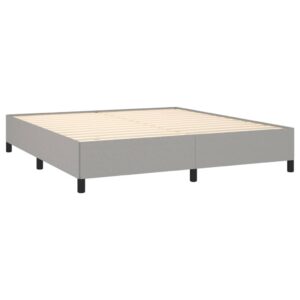 Κρεβάτι Boxspring με Στρώμα Ανοιχτό Γκρι 180x200 εκ. Υφασμάτινο