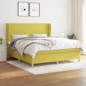 Κρεβάτι Boxspring με Στρώμα Πράσινο 160x200 εκ.Υφασμάτινο