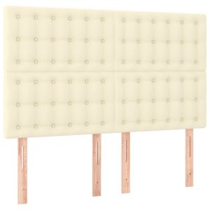 Κρεβάτι Boxspring με Στρώμα Κρεμ 140x190εκ. από Συνθετικό Δέρμα