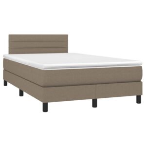 Κρεβάτι Boxspring με Στρώμα Taupe 120x200 εκ. Υφασμάτινο