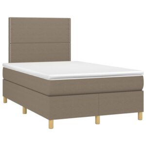 Κρεβάτι Boxspring με Στρώμα Taupe 120x200 εκ. Υφασμάτινο